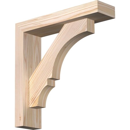 Ekena Millwork Balboa Block Smooth Bracket w/ Offset Brace, Douglas Fir, 3 1/2"W x 14"D x 14"H BKT0402X14X14BOA05SDF